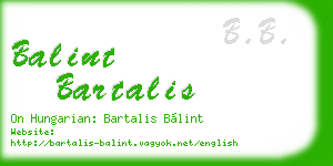 balint bartalis business card